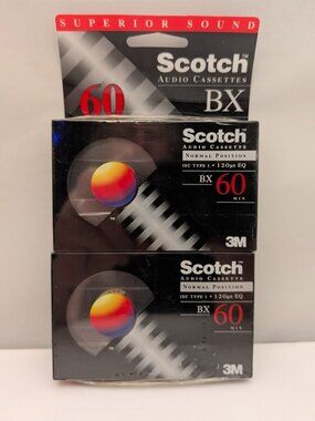 SCOTCH / 3M Audio Cassette 2-Pk | BX 60 Min | Normal Position | IEC TYPE I | NOS